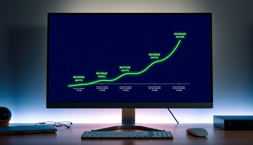 Revenue growth roadmap showing key milestones from $100K to $1M annual revenue with metrics and strategies at each stage